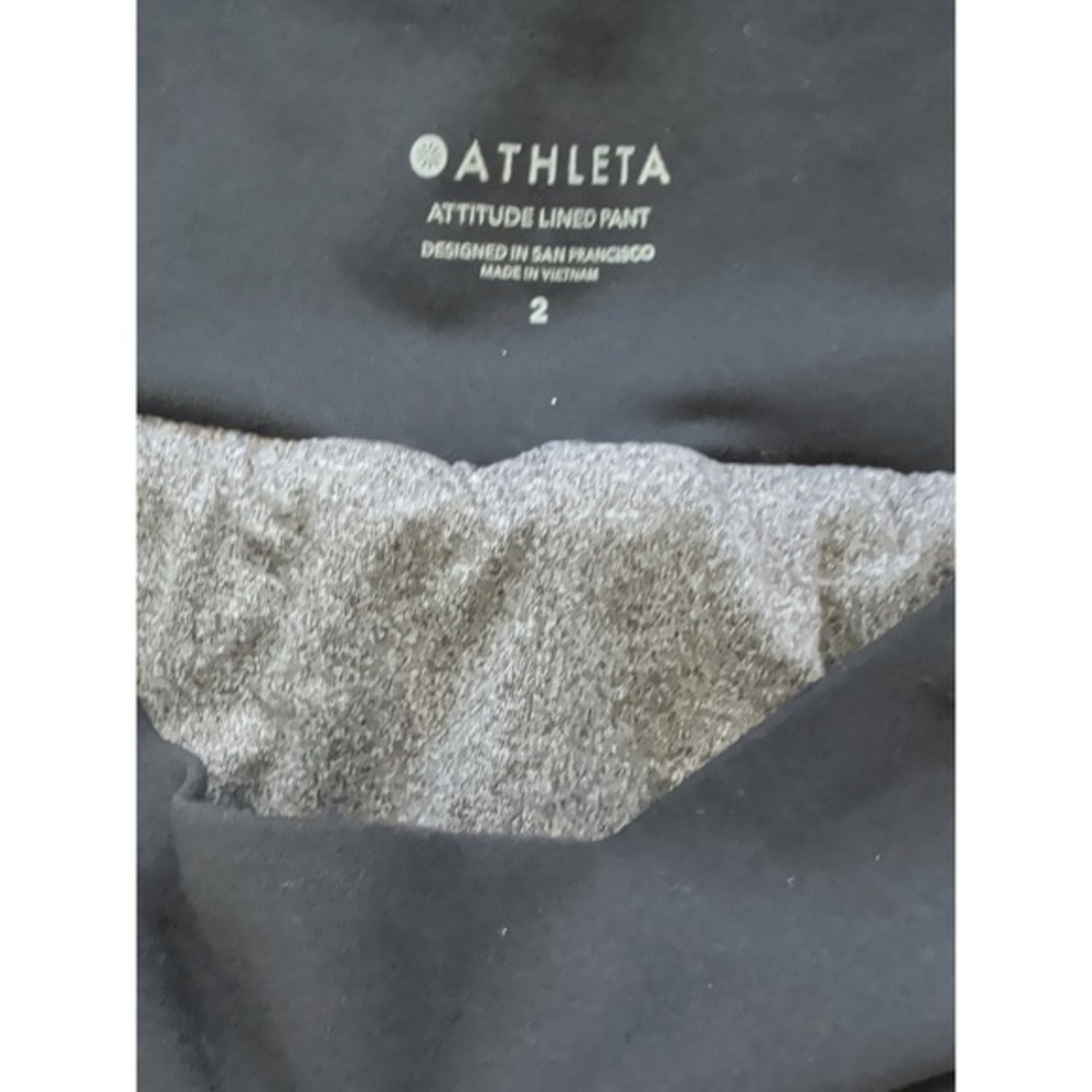 Athleta Attitude Lined Mid Rise Jogger Pant Black Size 2 Stretch Ruched Leg - Picture 3 of 8